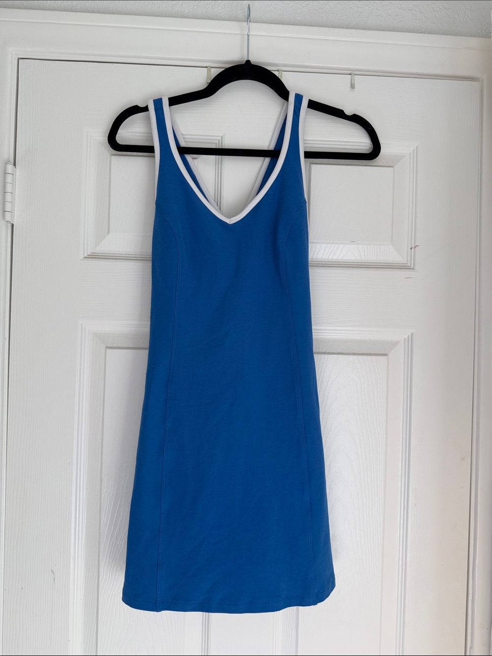 Beyond yoga Royal Blue Tank tennis Dress with White Trim